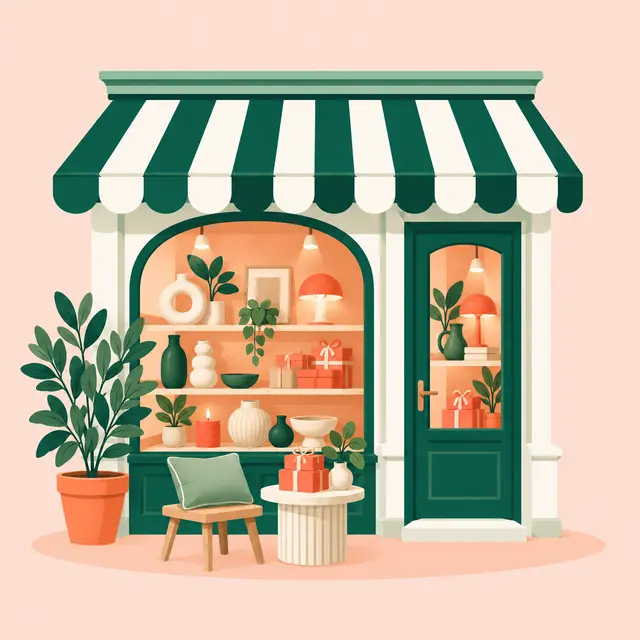 Illustration : Boutique de décoration / cadeaux